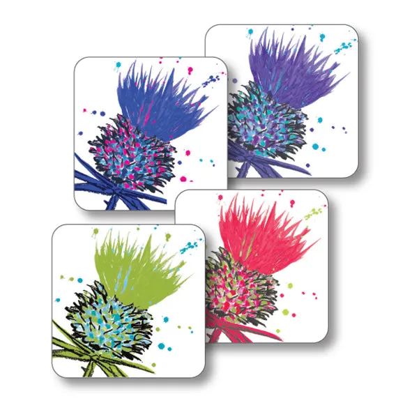 Bramble Thistles Mixed colours Coasters set of 4 (SICO10SET)