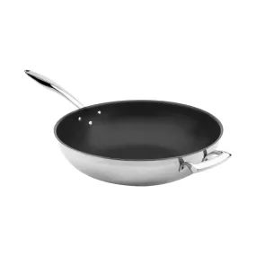 Browne 14" Thermalloy Tri-Ply Stainless Steel Wok Pan with Excalibur Non-Stick Finish - 5724104