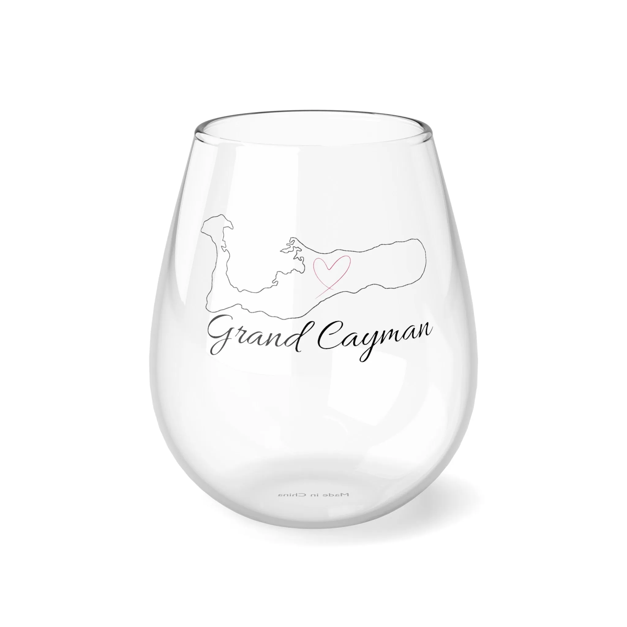 Cayman Love - Stemless Wine Glass, 11.75oz