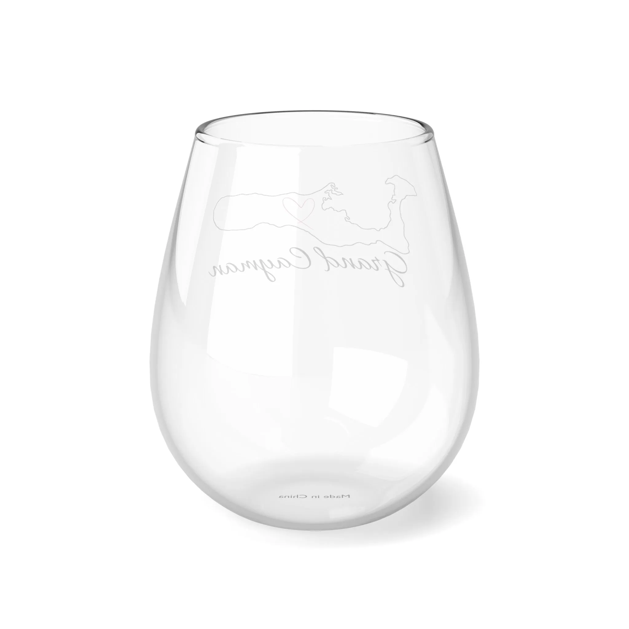 Cayman Love - Stemless Wine Glass, 11.75oz