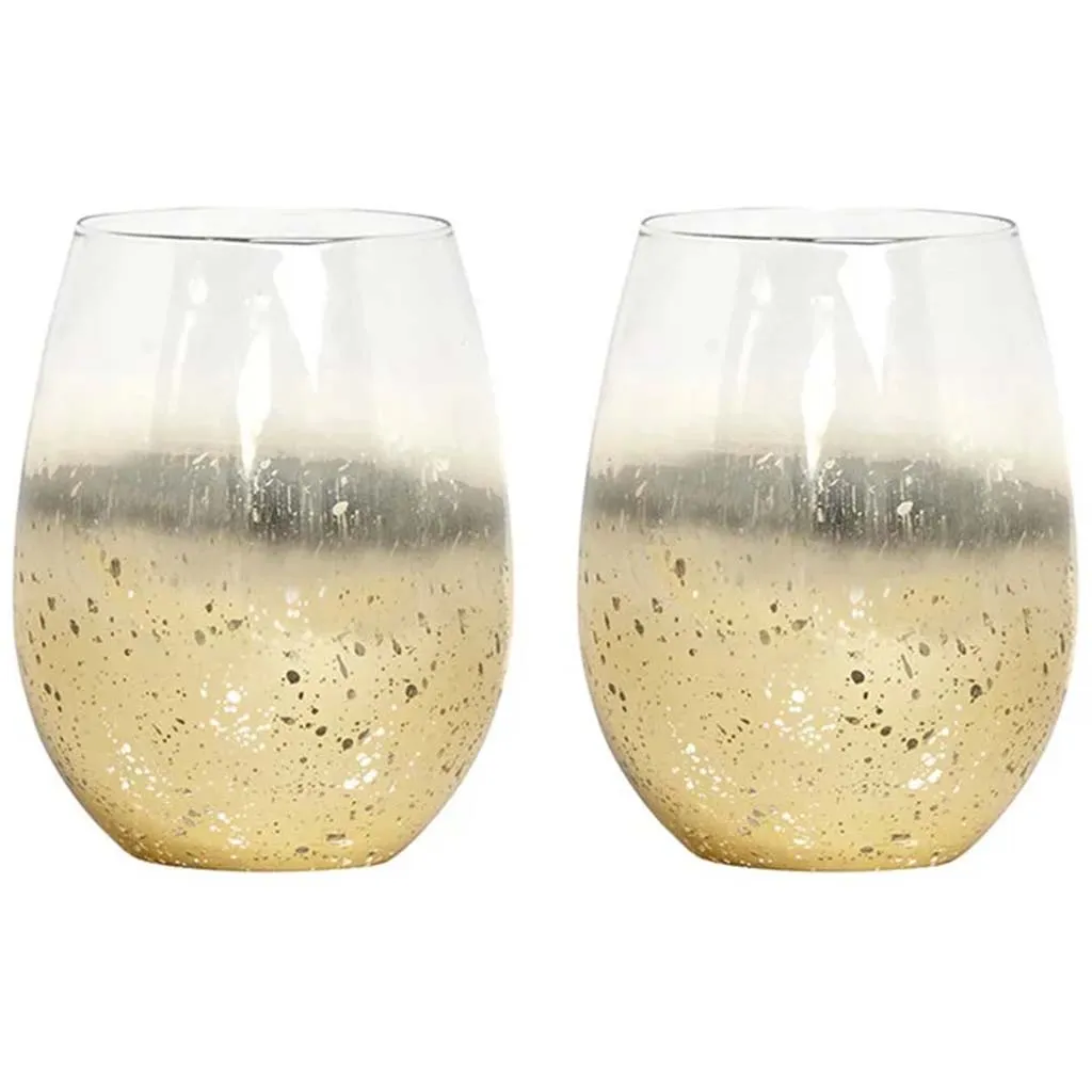 Celebration Wine Glass Set Of 2 Gold