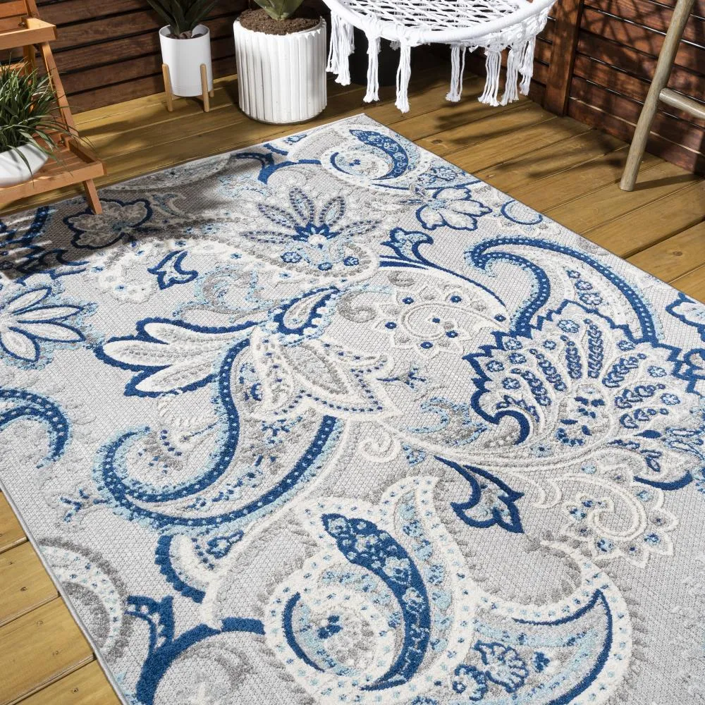 Christchurch Gordes Paisley High-Low Indoor/Outdoor Area Rug