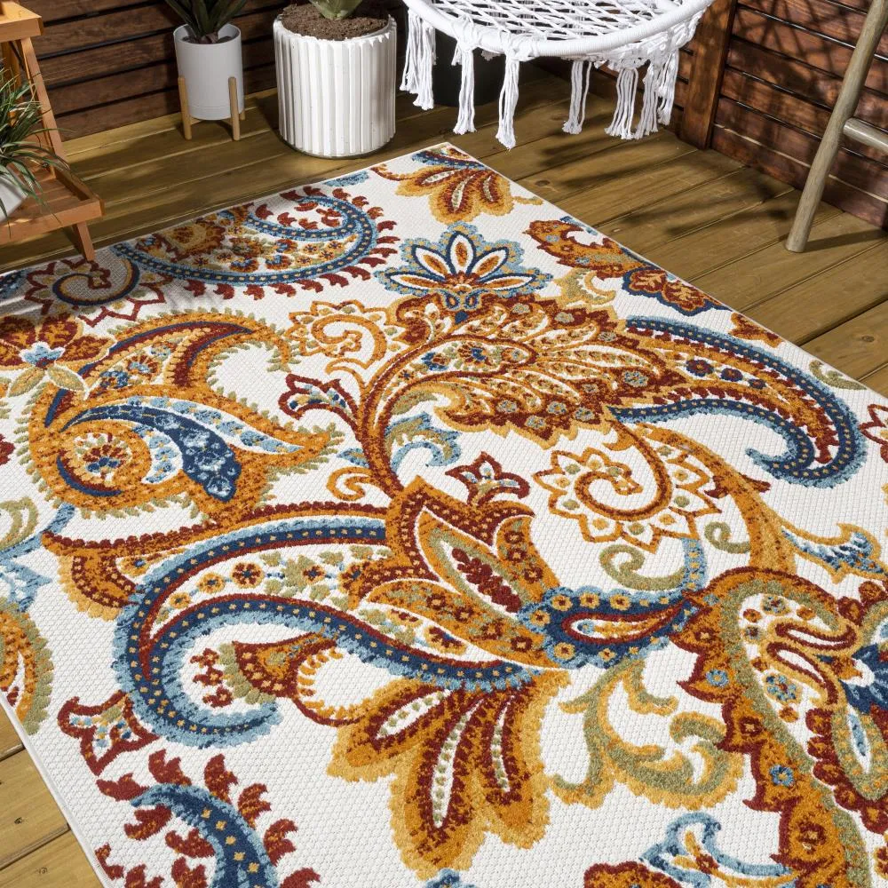 Christchurch Gordes Paisley High-Low Indoor/Outdoor Area Rug