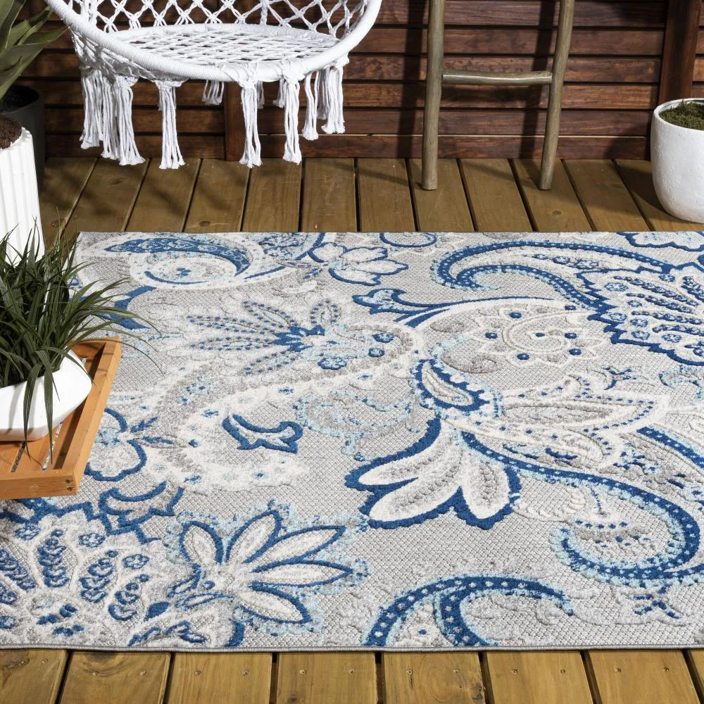 Christchurch Gordes Paisley High-Low Indoor/Outdoor Area Rug