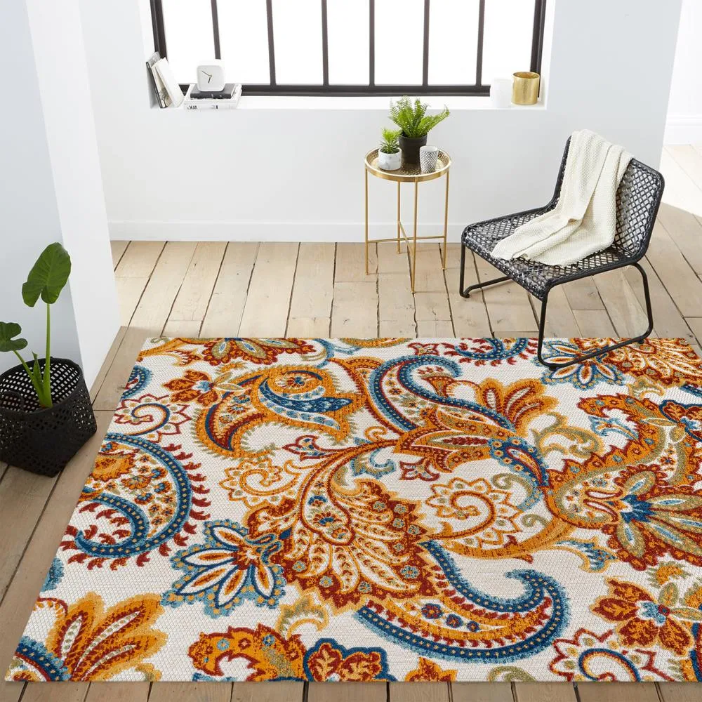 Christchurch Gordes Paisley High-Low Indoor/Outdoor Area Rug