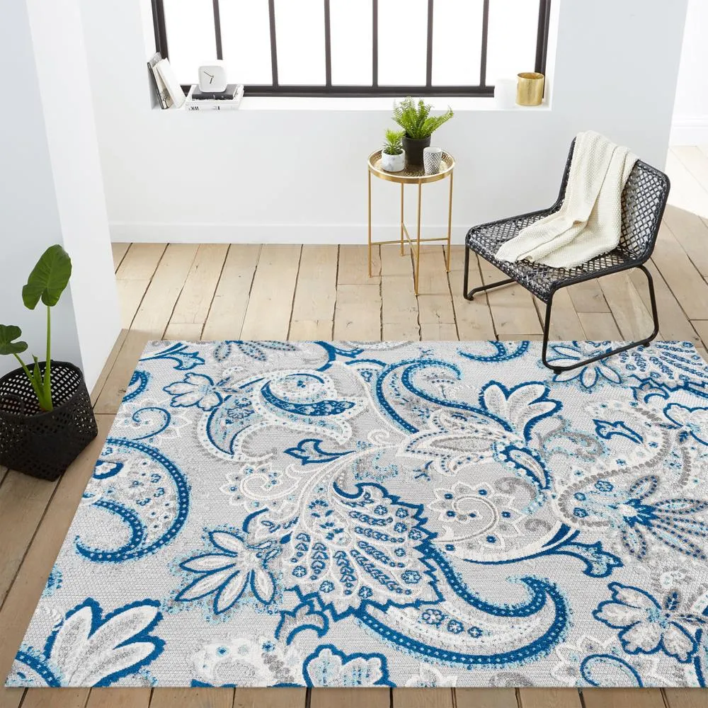 Christchurch Gordes Paisley High-Low Indoor/Outdoor Area Rug