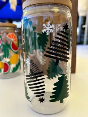 Christmas Trees Glass Cup