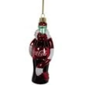 Coca-Cola Bottle with Scarf 5-Inch Glass Ornament