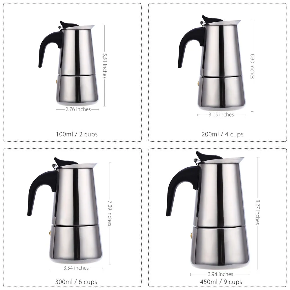 Coffee Pot Mocha Espresso Latte Percolator Stove Latte Stovetop