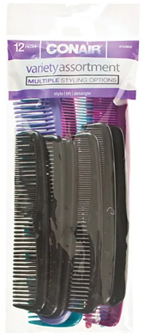 CONAIR - Styling Essentials Assorted Combs - 12 Pack