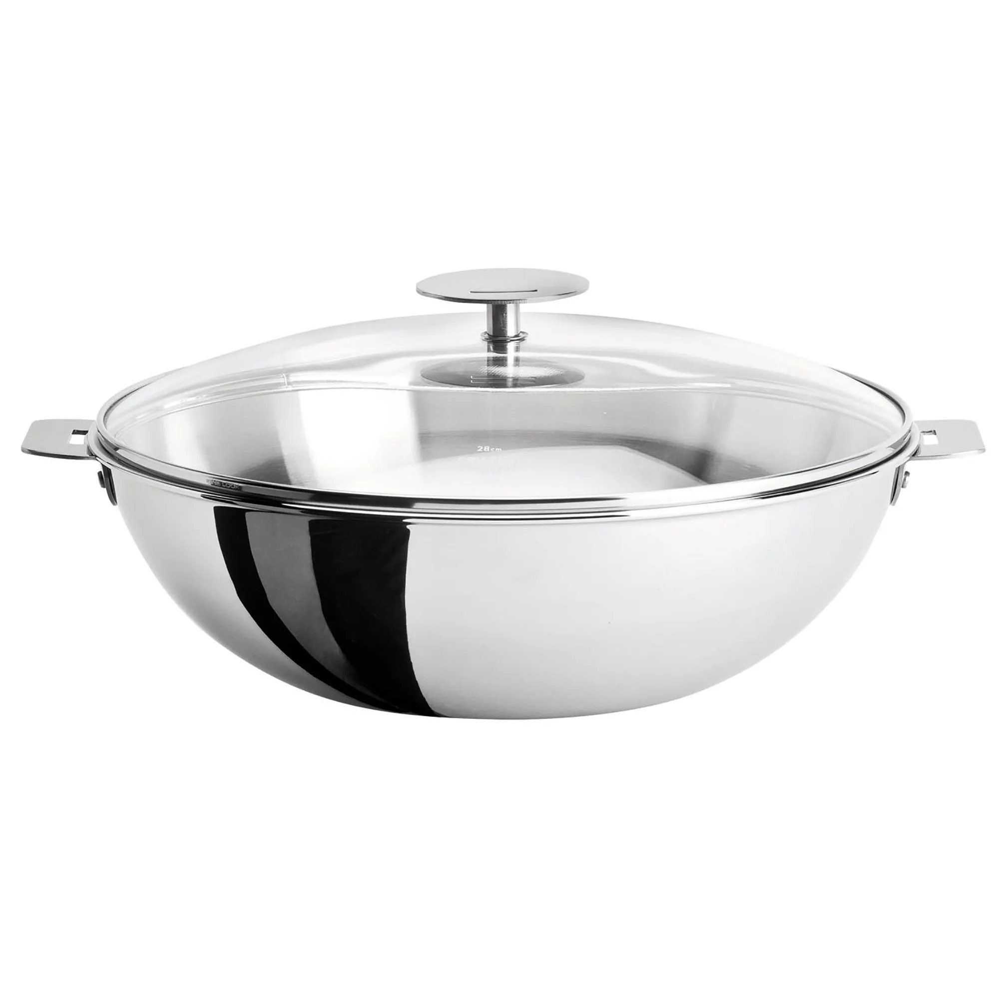 Cristel Casteline 3-Quart Wok With Domed Glass Lid - Detachable Handle