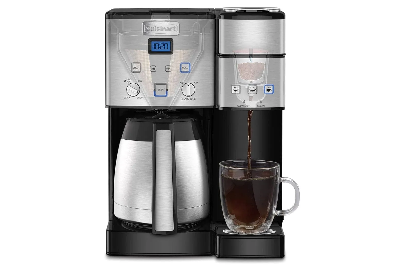 Cuisinart Coffee Center 10-Cup Thermal Coffeemaker and Single-Serve Brewer, Stainless Steel - Certified Refurbished