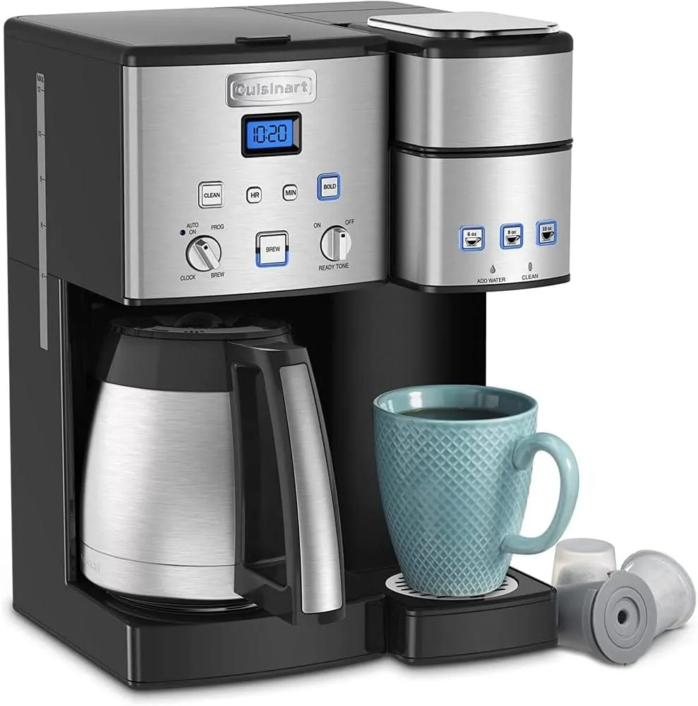 Cuisinart Coffee Center 10-Cup Thermal Coffeemaker and Single-Serve Brewer, Stainless Steel - Certified Refurbished