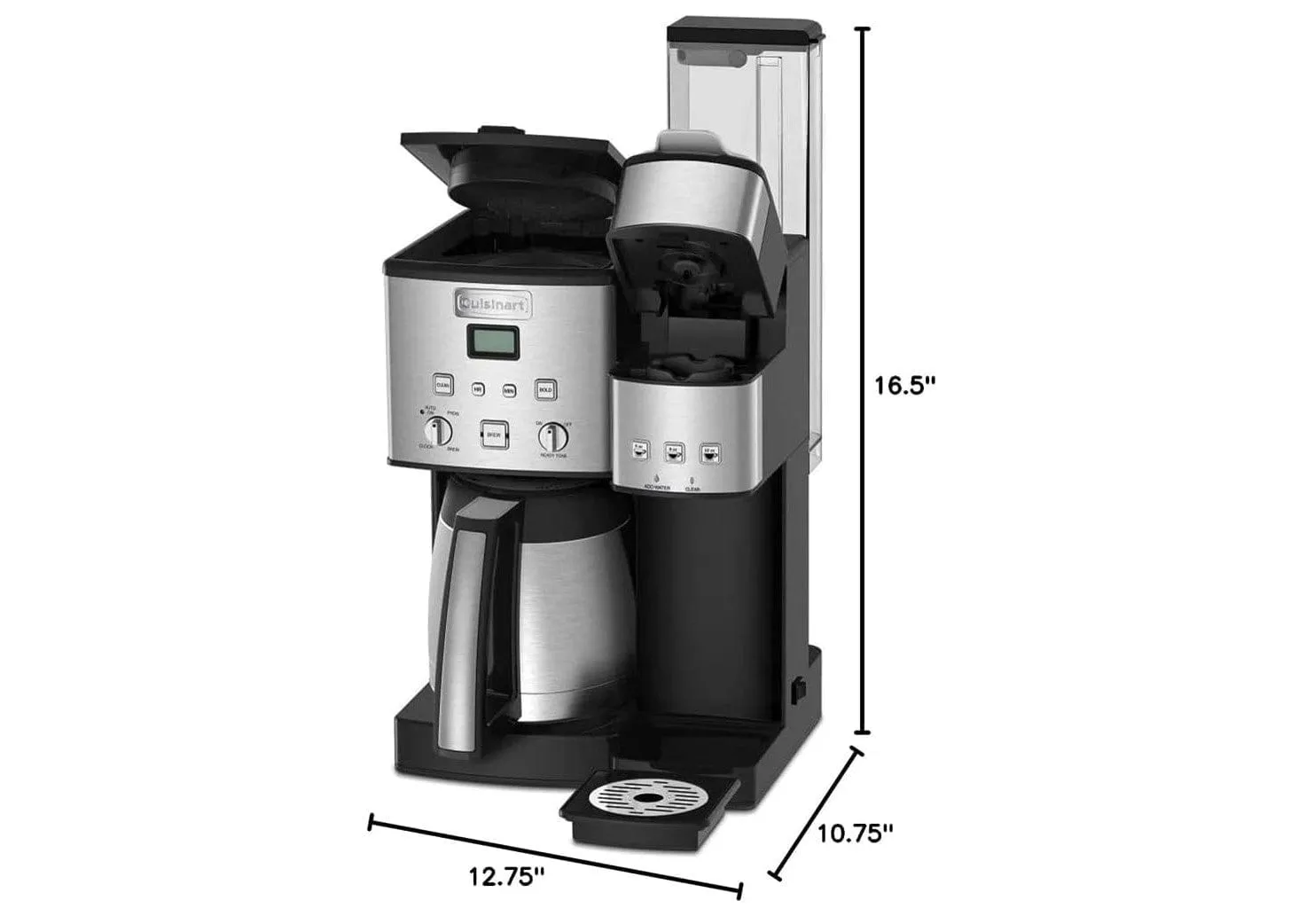 Cuisinart Coffee Center 10-Cup Thermal Coffeemaker and Single-Serve Brewer, Stainless Steel - Certified Refurbished