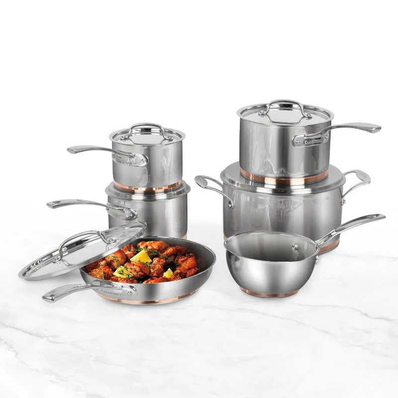 Cuisinart Elite Collection 11- Piece Stainless Steel Copper Band Cookware Set