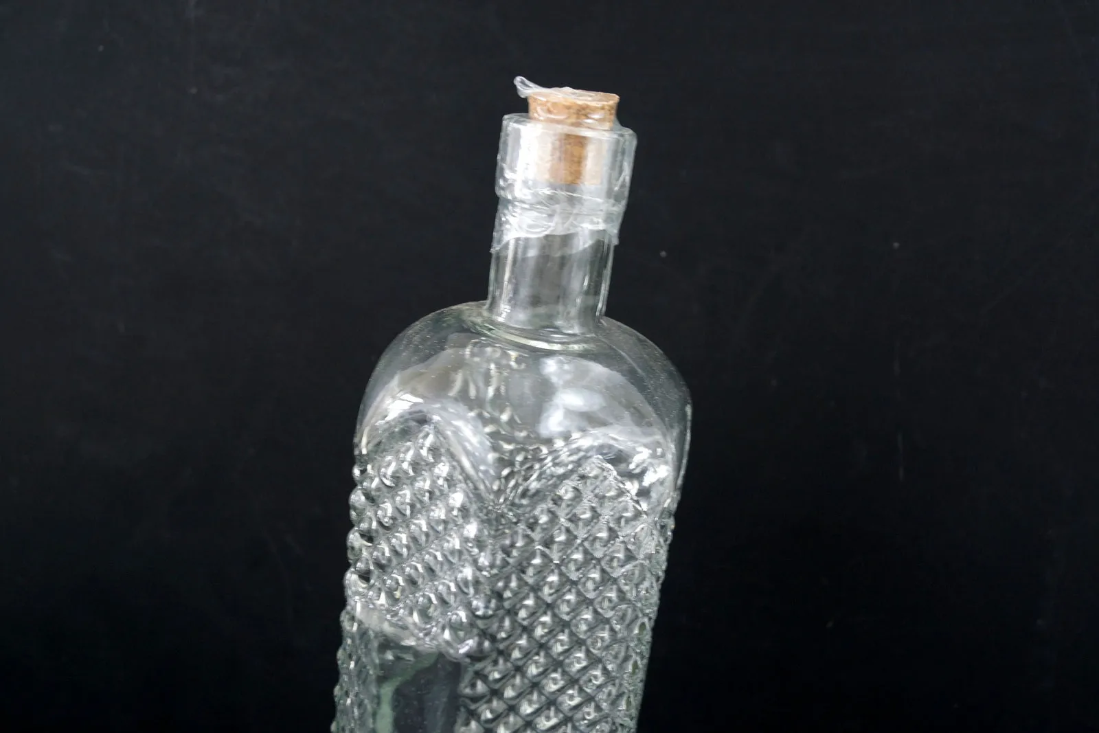 Decorative Clear Glass "Decanter Style" Bottle with Cork, 12" tall