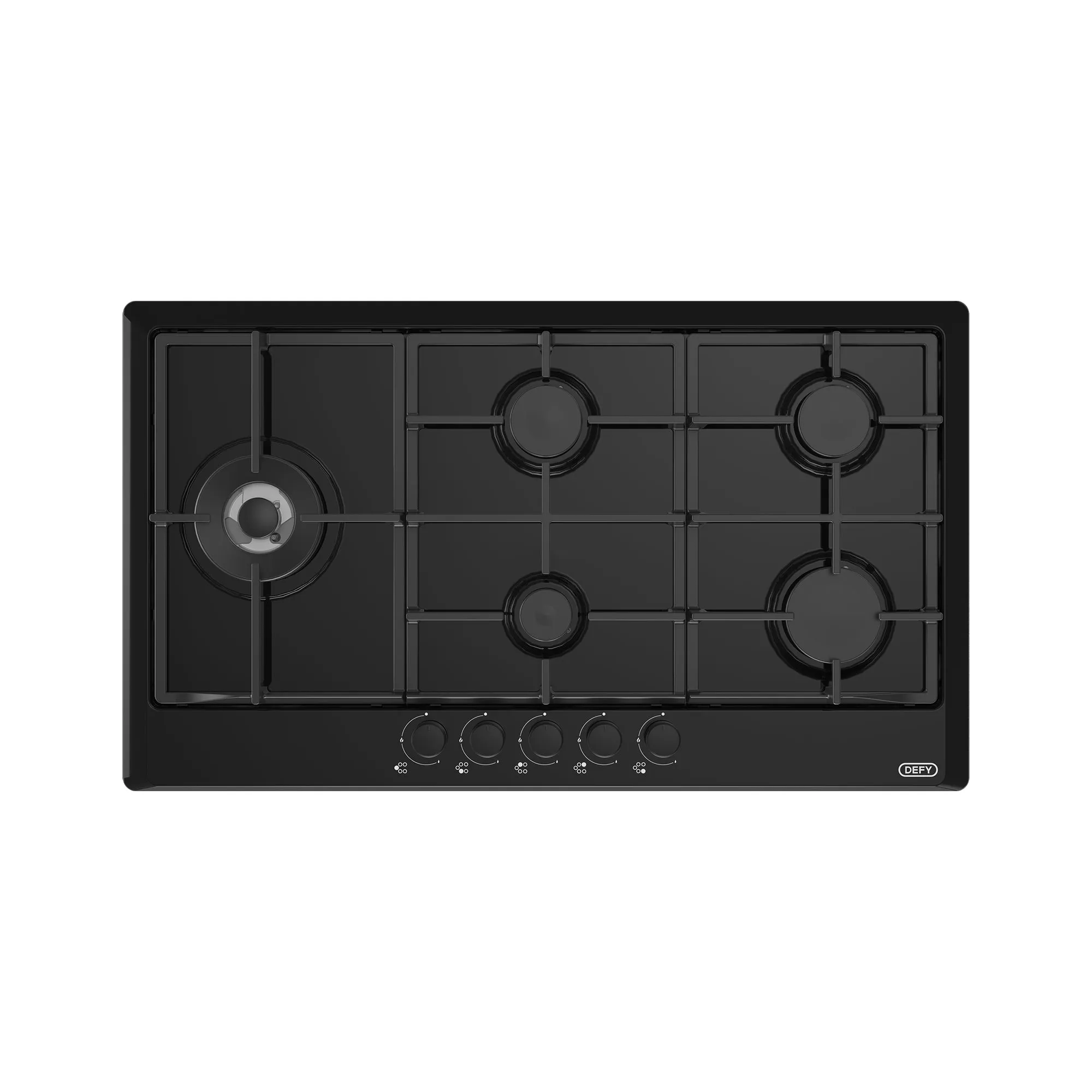 Defy Gemini Gas Hob with Wok Black