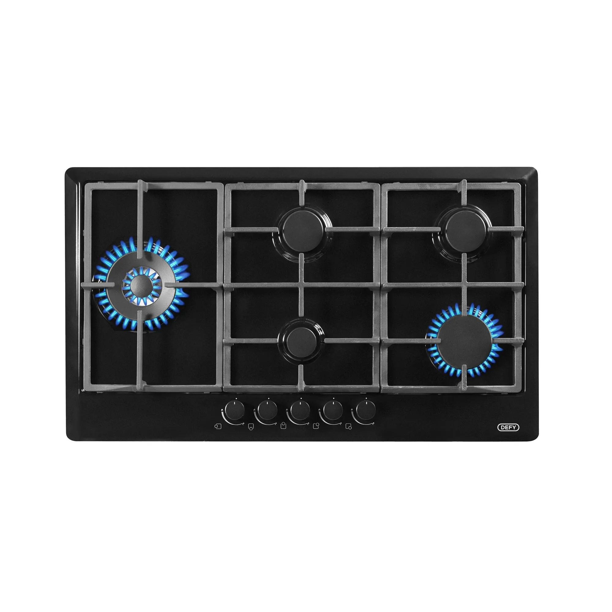 Defy Gemini Gas Hob with Wok Black