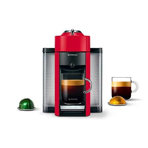 DeLonghi America, Inc ENV135R Nespresso Vertuo Evoluo Coffee and Espresso Machine, Red