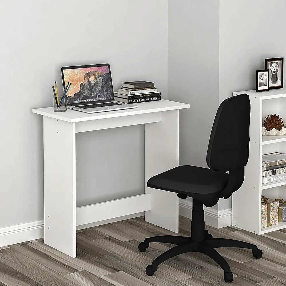 Dennis Home Office Computer Writing Table, Kids Study Desk (Frosty White)