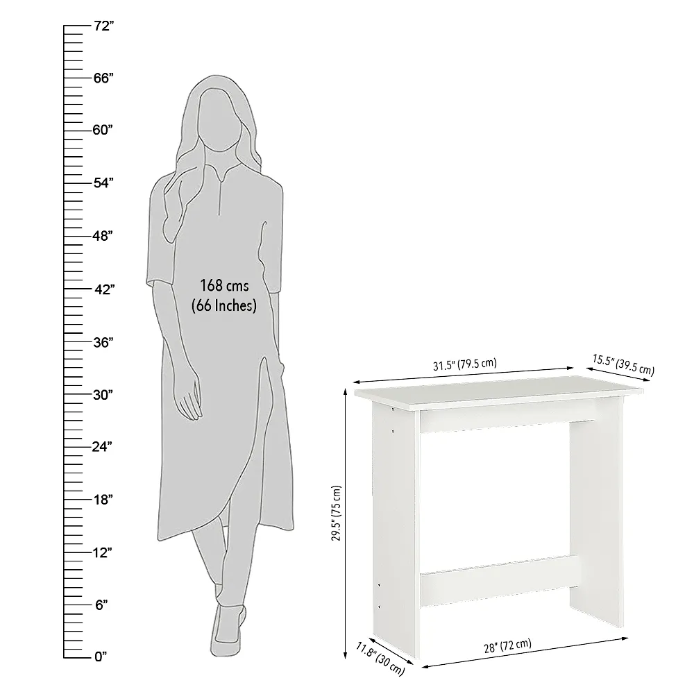 Dennis Home Office Computer Writing Table, Kids Study Desk (Frosty White)