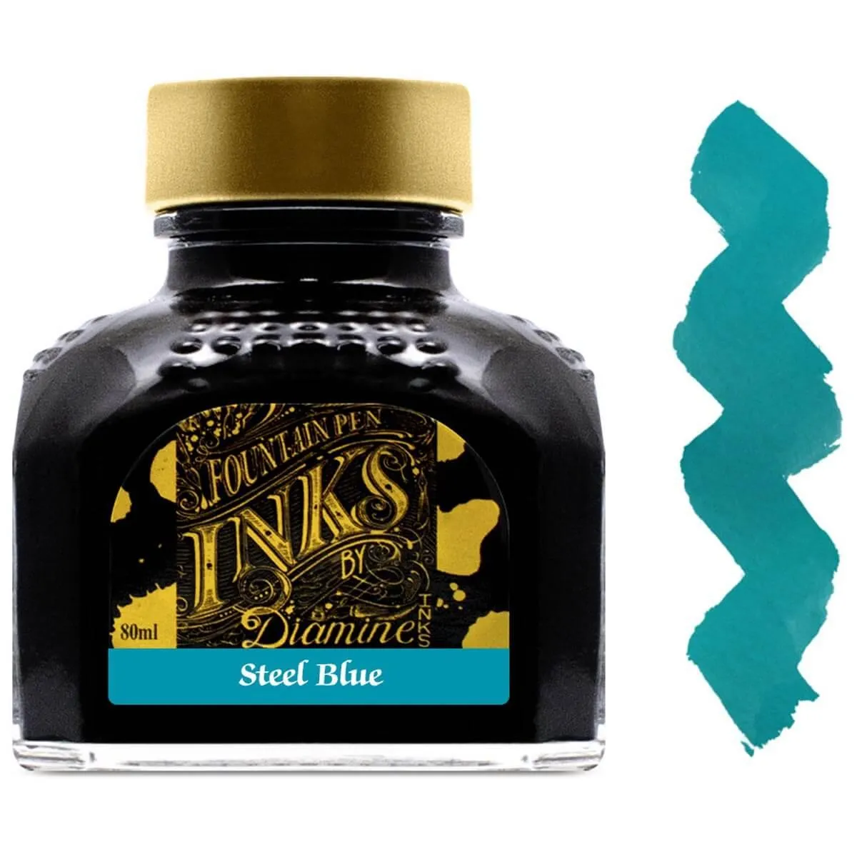 Diamine Fountain Pen Ink Bottle - 80 ml Steel Blue | 7011