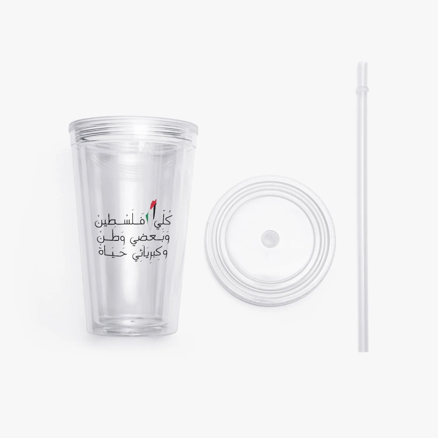 Double Wall Plastic Tumblers with Straw