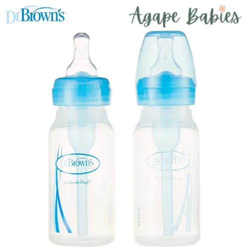 Dr Brown's 4 OZ/120 ML PP Narrow-Neck Options  Bottle - Blue (Twin-Pack)