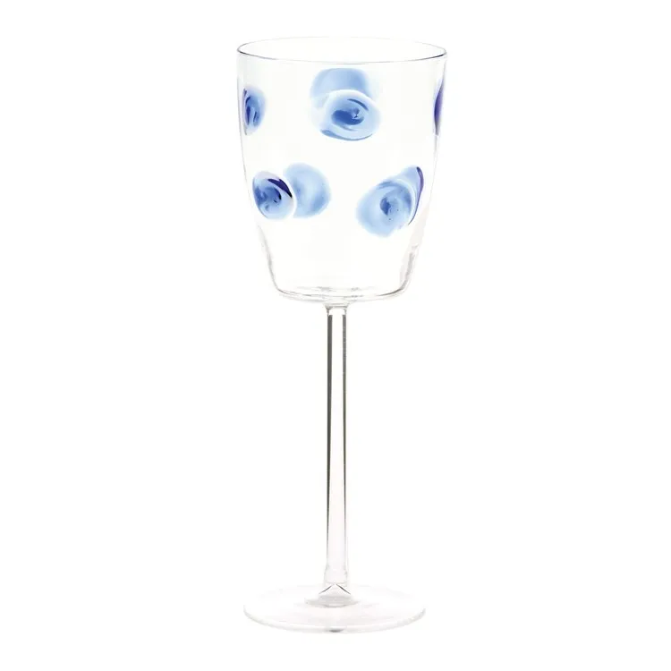 Drop Blue Wine Glass