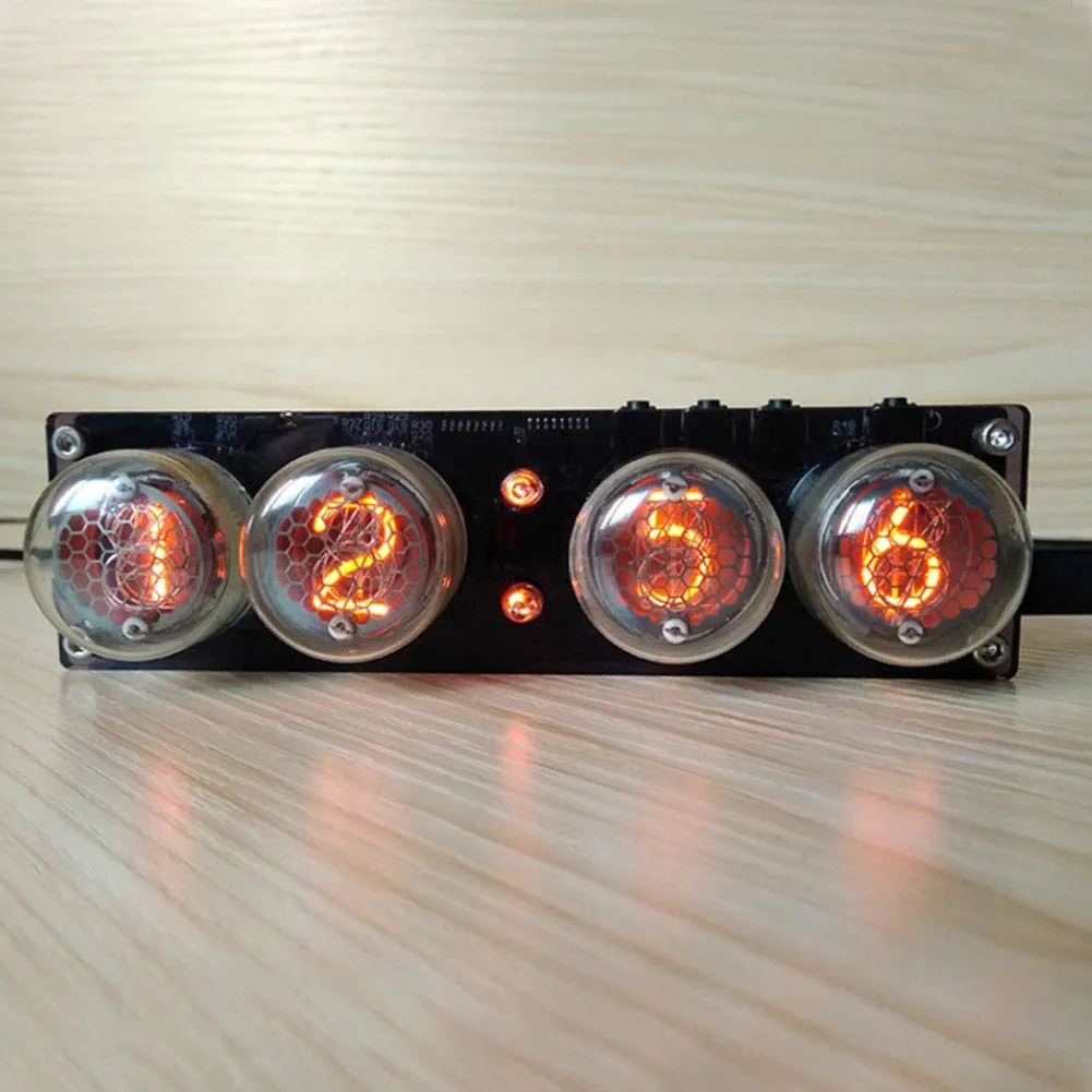 EBTOOLS DIY 4 Bit Nixie Vacuum Tube Clock, Integrated Design Nixie Tube Clock with Remote Control for QS30 to 1/SZ1 to 1/SZ3 to 1/SZ to 8