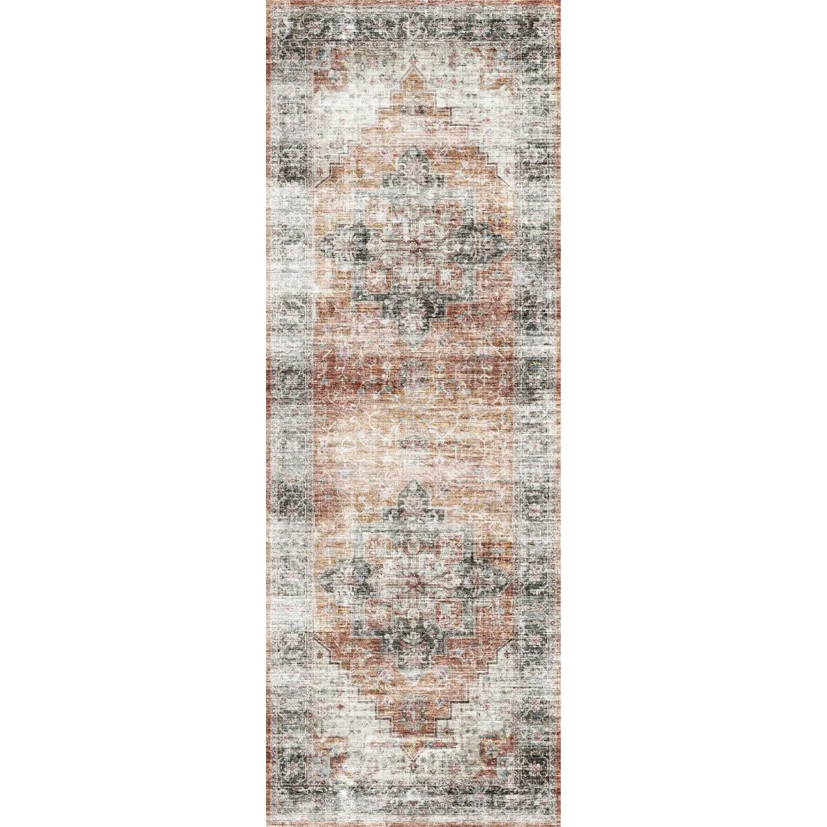 Echo Burnt Orange Black Pink Rug