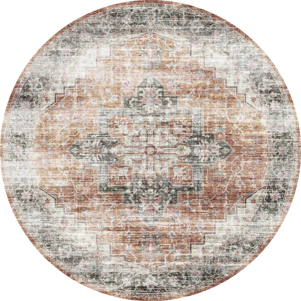 Echo Burnt Orange Black Pink Rug