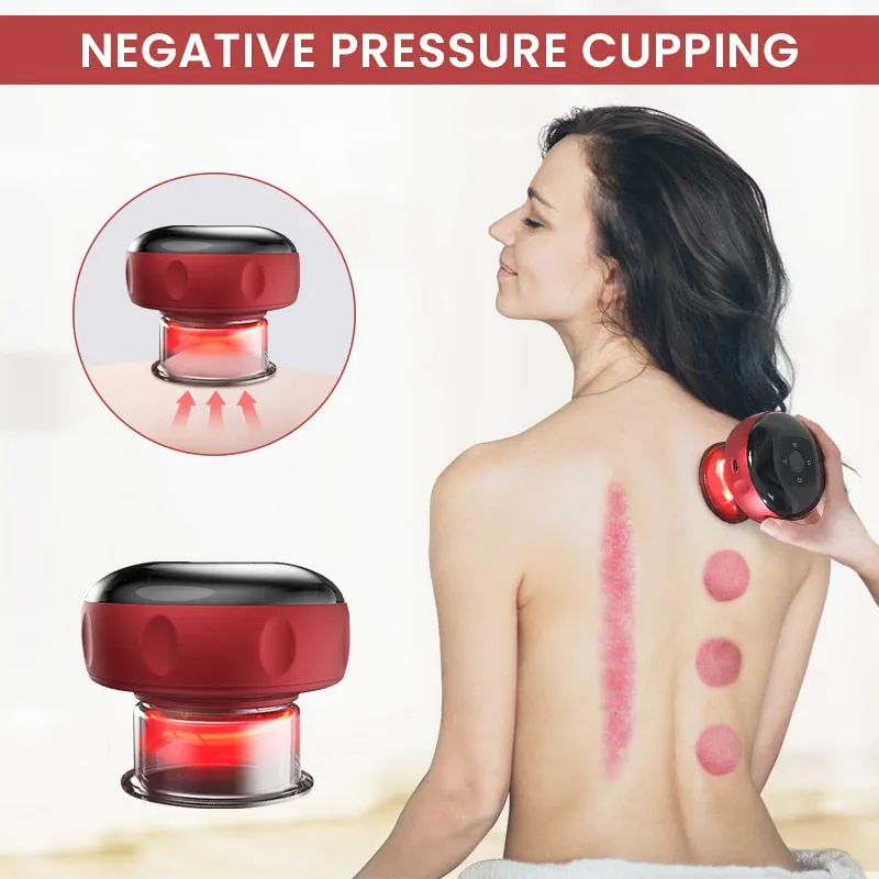 Electric Cupping Massager Vacuum Suction Cup Anti-Cellulite Treatment Massager Muscle Stimulator Gua Sha Acupressure Fat Burner