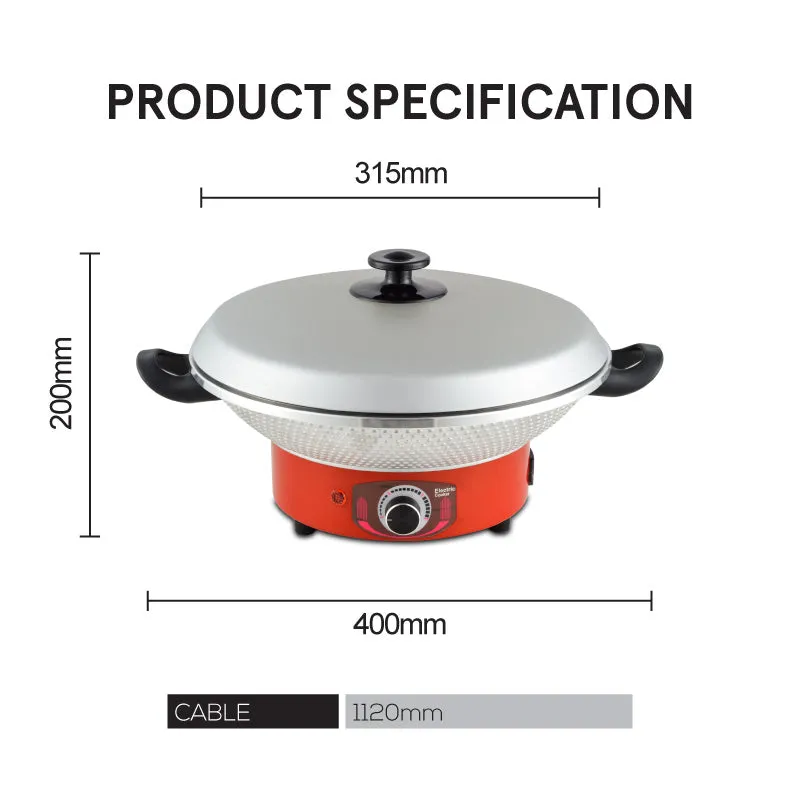 Electric Wok, Steamboat, Multi Cooker, Frying Pan 12 Inch (PPEC815)