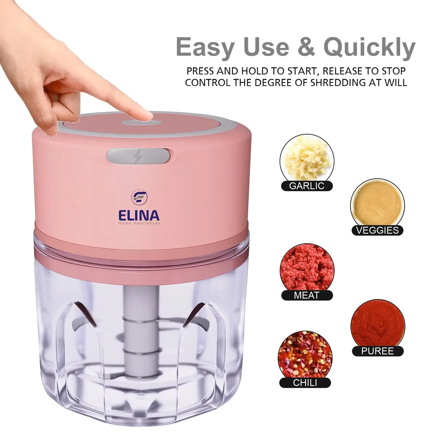 Elina Breakfast Combo Electric Multi Kettle 1.25L with Idli maker | Electric Sandwich Griller 800-watt | Wireless Electric Chopper 250ml