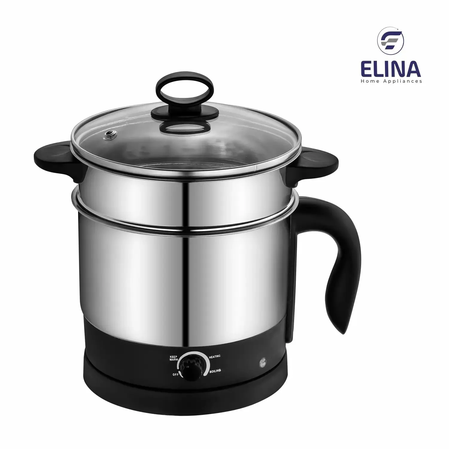 Elina Breakfast Combo Electric Multi Kettle 1.25L with Idli maker | Electric Sandwich Griller 800-watt | Wireless Electric Chopper 250ml