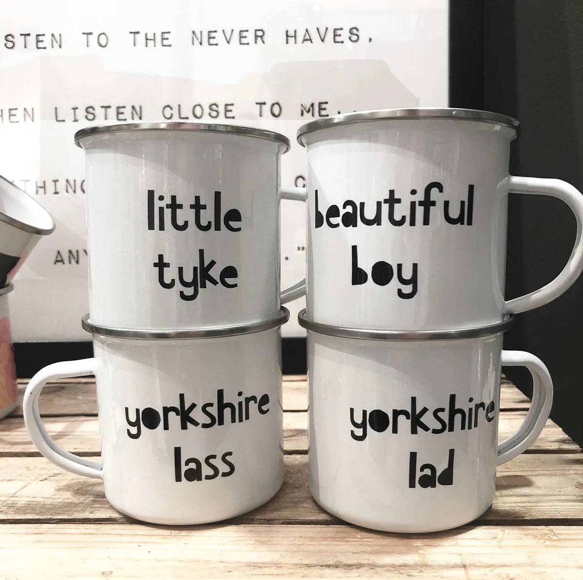 Enamel Mono Kids Mugs