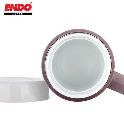 ENDO 400ML Double Stainless Steel Mug With Fine Porcelain Interior