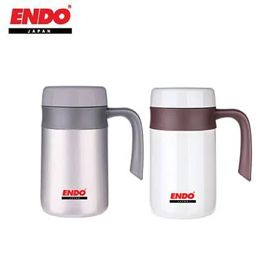 ENDO 400ML Double Stainless Steel Mug With Fine Porcelain Interior