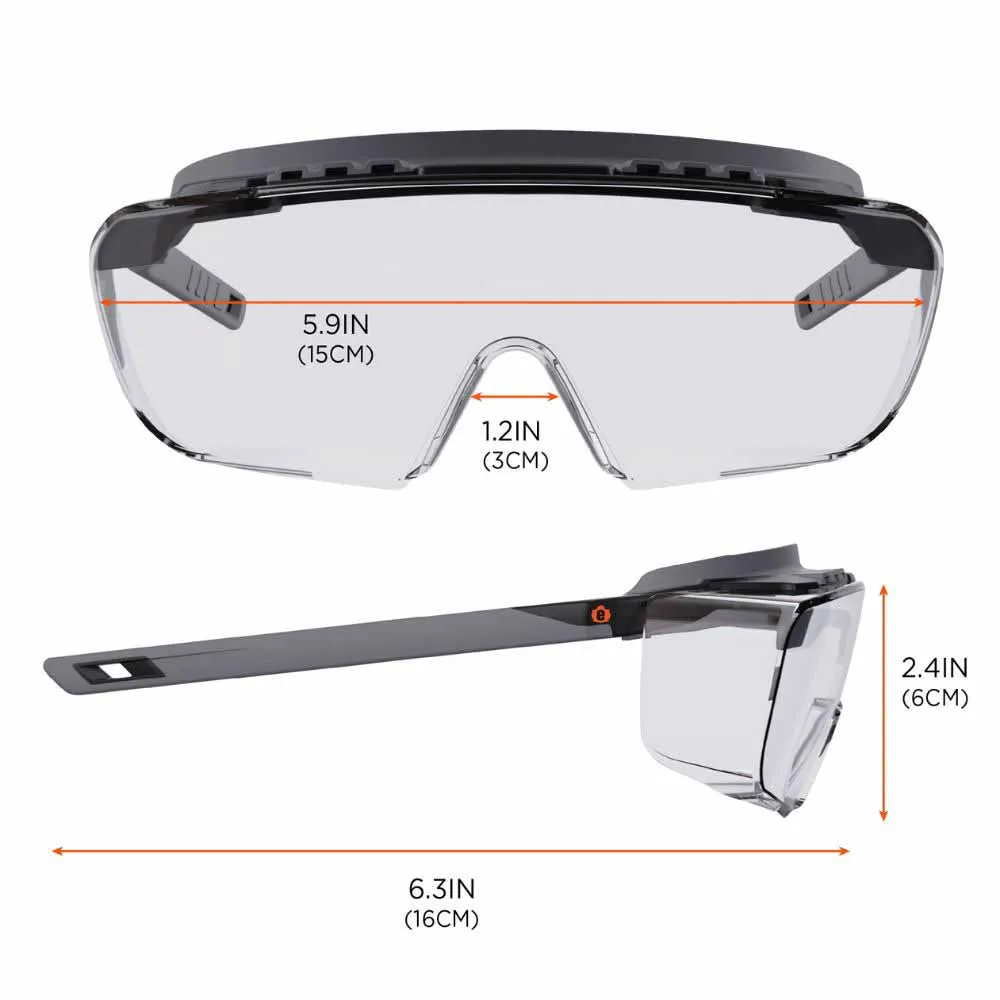 Ergodyne 55101 OSMIN Matte Black Frame Clear Lens Safety Glasses Sunglasses