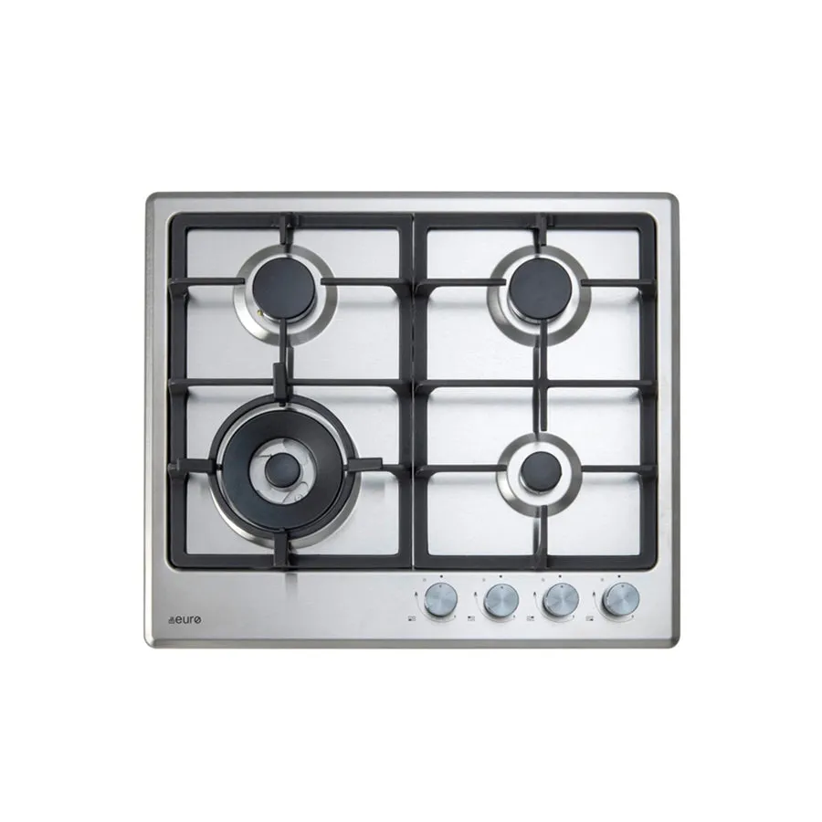 Euro Appliances ECT60G4X 60cm Stainless Steel Gas Cooktop