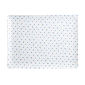 Fabric Tray Medium Heart Blue