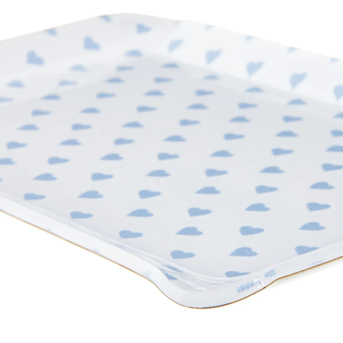 Fabric Tray Small Heart Blue