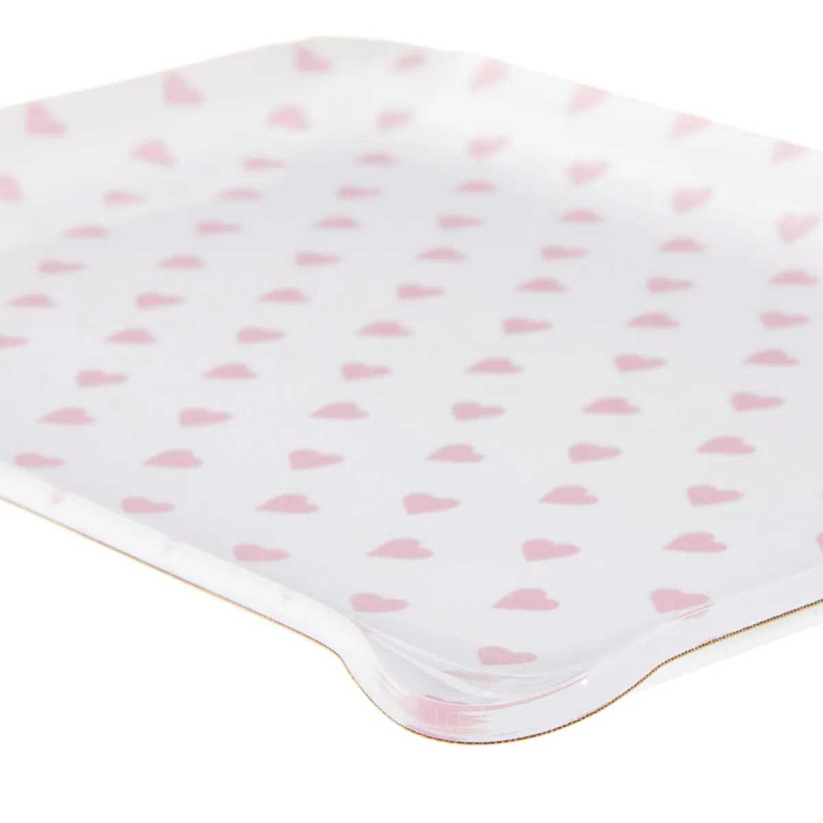 Fabric Tray Small Heart Pink