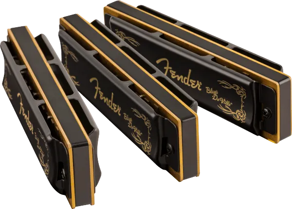 Fender Blues DeVille Harmonica, Pack of 3, with Case