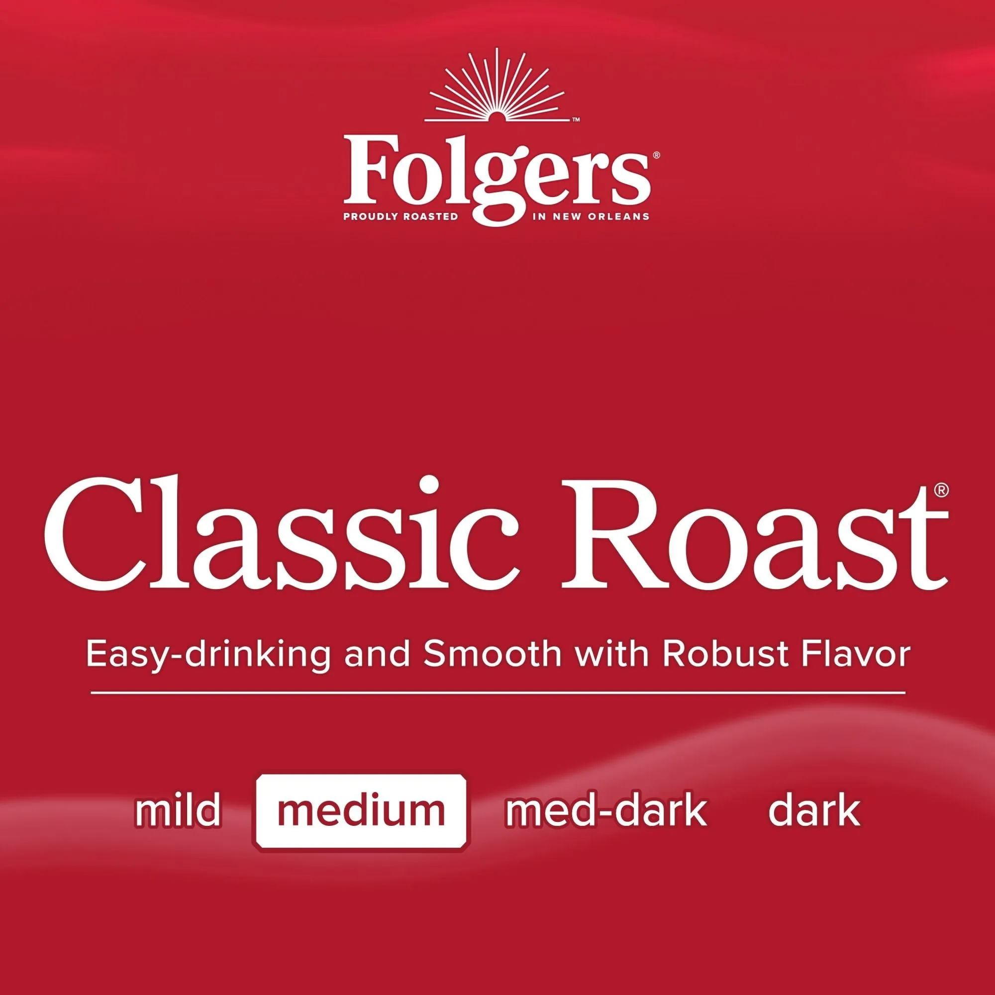 Folgers Classic Roast K-Cup Pods, Medium Roast Coffee, 24 Count