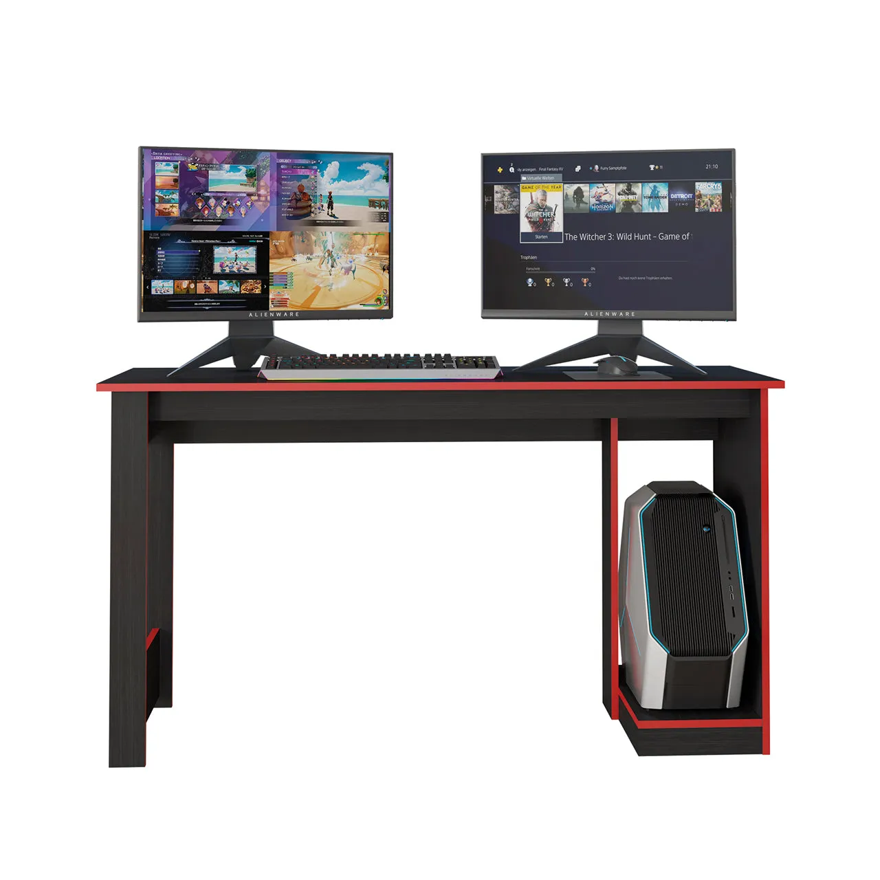 Gamer Desk – Black – Red