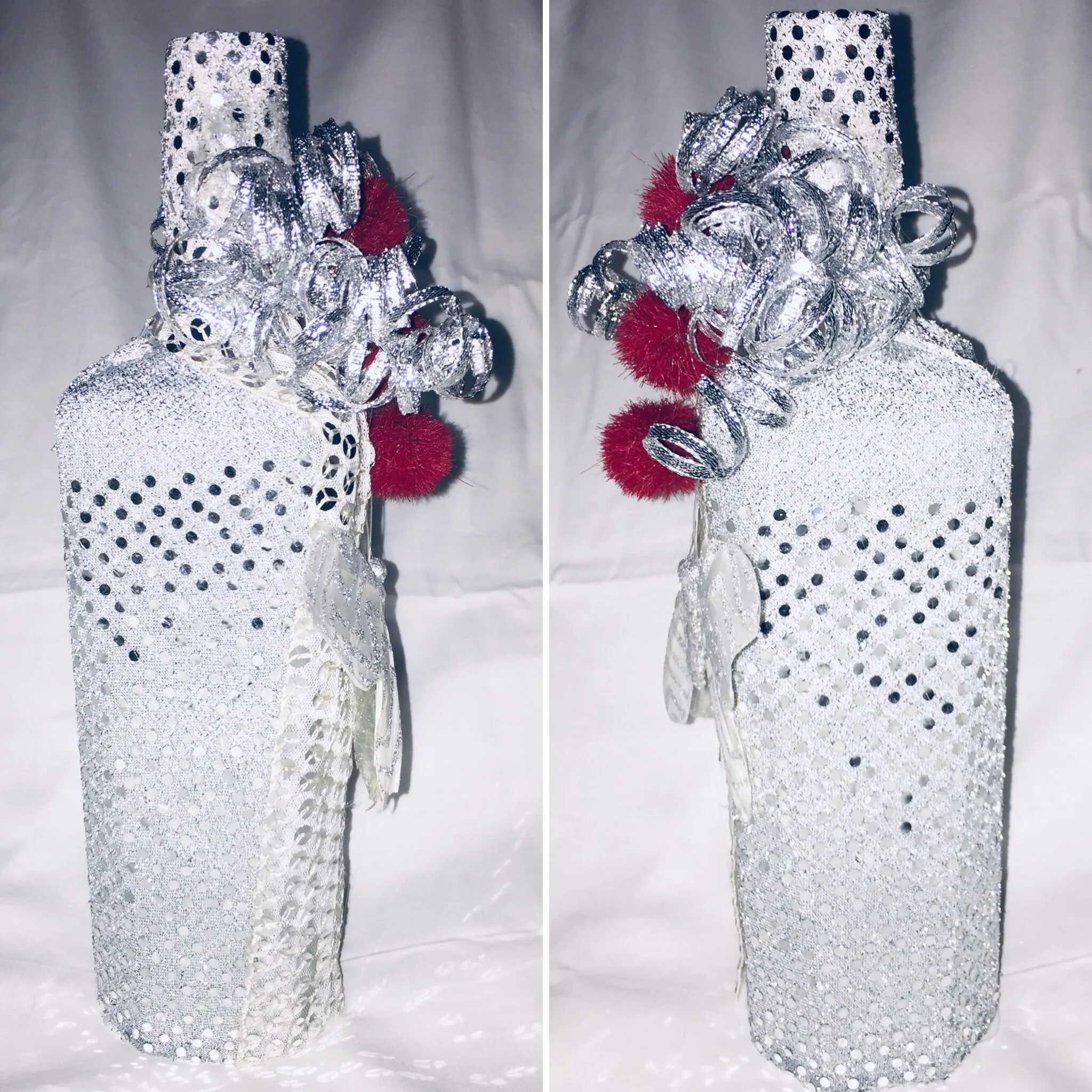 Glass Bottle Embellished Handcrafted