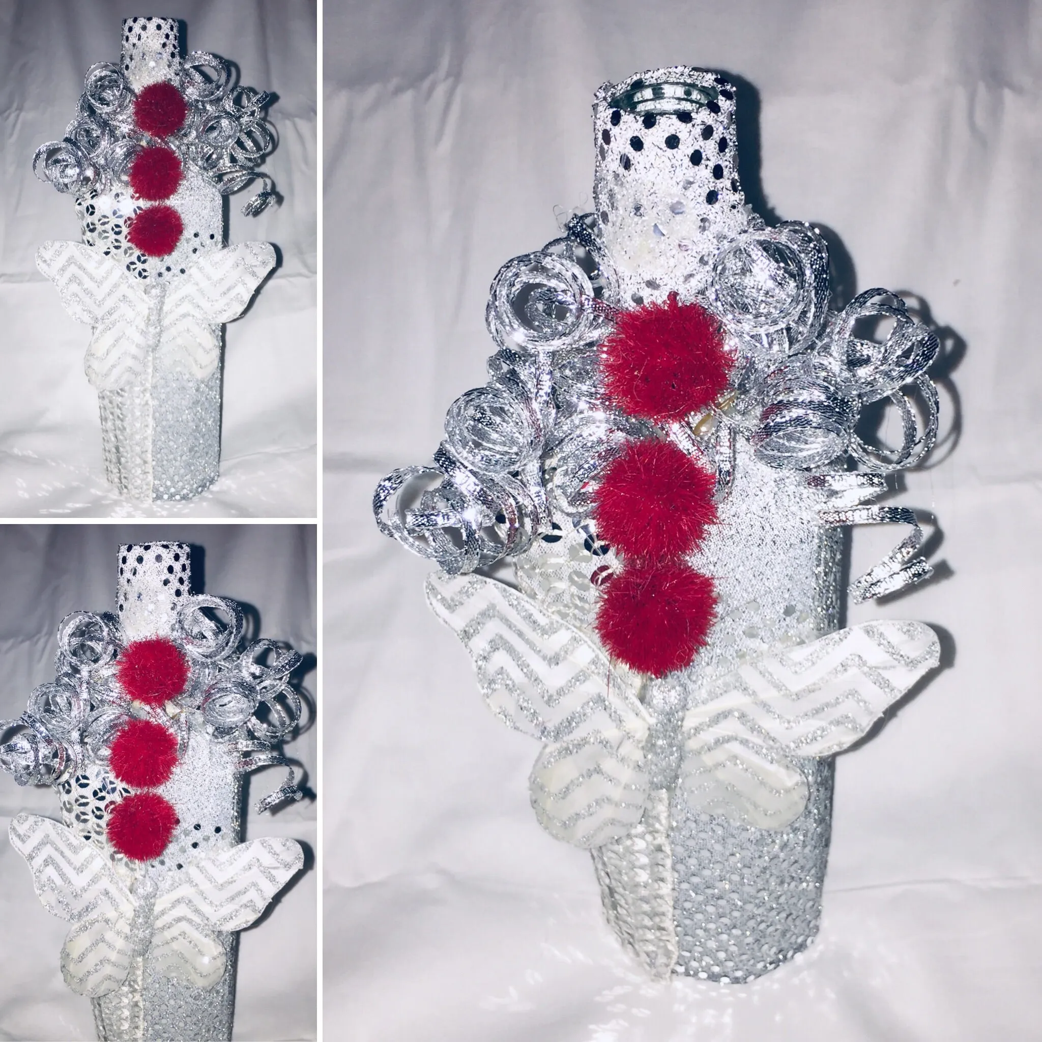 Glass Bottle Embellished Handcrafted