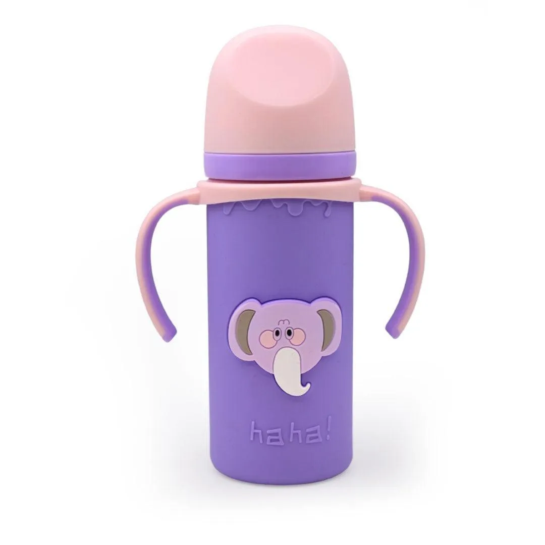 Glass Milk Bottle with Protective Silicone Case for Baby